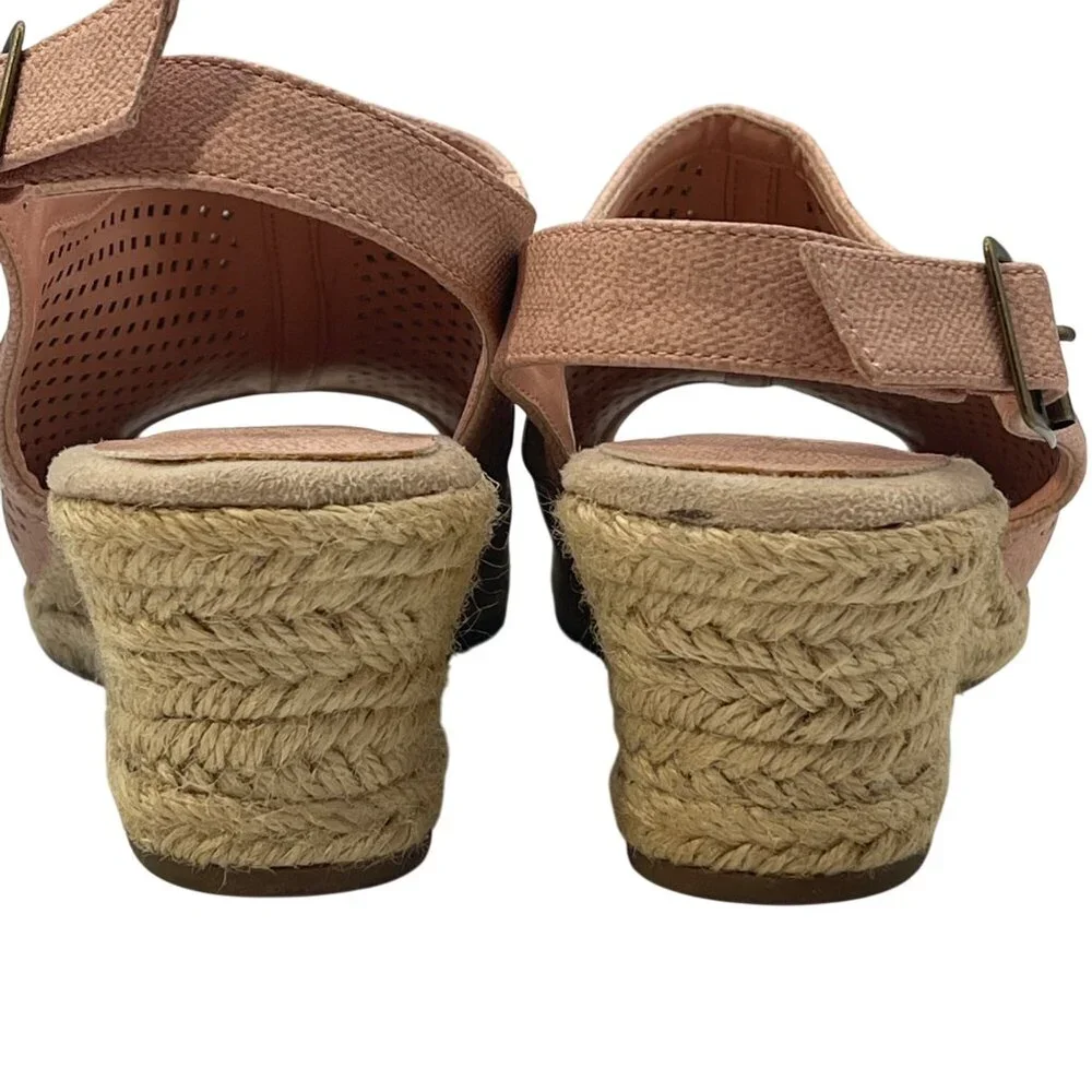 Easy Street Stacy Espadrille Sandals Blush Pink Open Toe Size 6